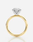 Naira Solitär Two Tone förlovningsring i 18K guld och 18K vitt guld, vy uppifrån med hidden halo