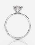 Celine Hidden Halo Marquise förlovningsring i 18K vitt guld, vy uppifrån med marquiseslipad diamant