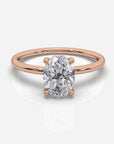 Diamant förlovningsring 18K roséguld – Isabella Hidden Halo Oval | Ophira & Co