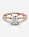 Diamant förlovningsring 18K roséguld – Isabella Hidden Halo Radiant | Ophira & Co