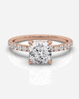 Diamant förlovningsring 18K roséguld – Isabella Hidden Halo & Sidostenar Kudde | Ophira & Co