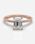 Diamant förlovningsring 18K roséguld – Isabella Hidden Halo Smaragd | Ophira & Co