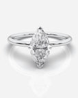 Diamant förlovningsring 18K vitt guld – Isabella Hidden Halo Marquise | Ophira & Co