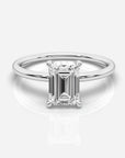 Diamant förlovningsring 18K vitt guld – Isabella Hidden Halo Smaragd | Ophira & Co