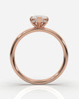Förlovningsring dam 18K roséguld framifrån – Isabella Hidden Halo Marquise | Ophira & Co
