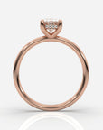 Förlovningsring dam 18K roséguld framifrån – Isabella Hidden Halo Oval | Ophira & Co