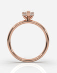 Förlovningsring dam 18K roséguld framifrån – Isabella Hidden Halo Päron | Ophira & Co