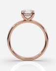 Förlovningsring dam 18K roséguld framifrån – Isabella Hidden Halo | Ophira & Co