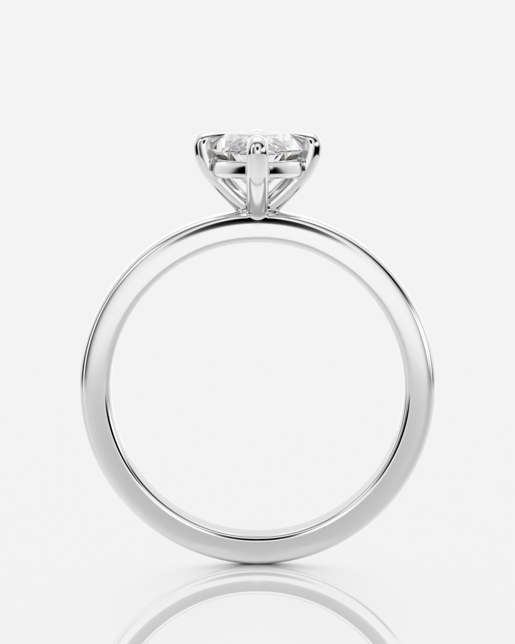 Diana Solitär Marquise förlovningsring i 18K vitt guld med marquiseslipad diamant i east-west-läge, sidovy