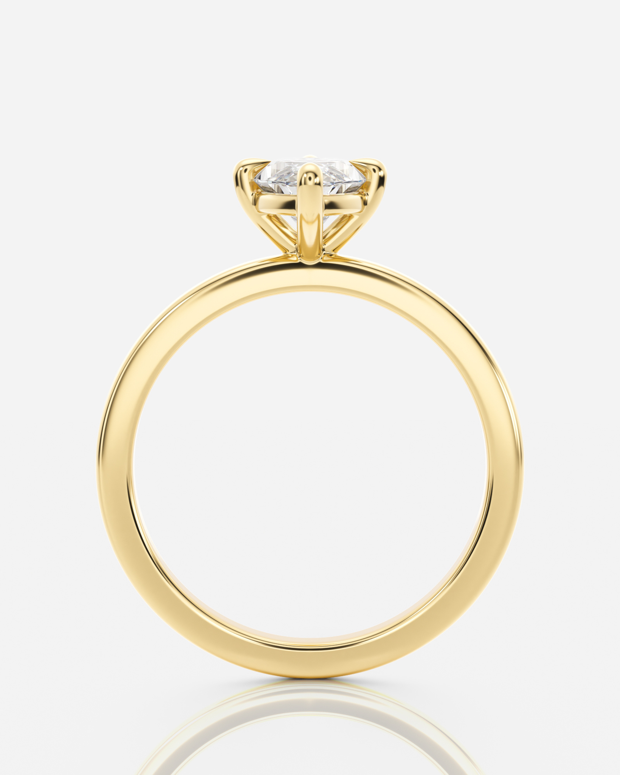 Diana Solitär Marquise förlovningsring i 18K guld med marquiseslipad diamant i east-west-läge, sidovy