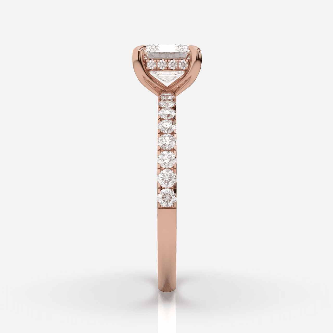 Isabella Hidden Halo &amp; Sidostenar Asscher