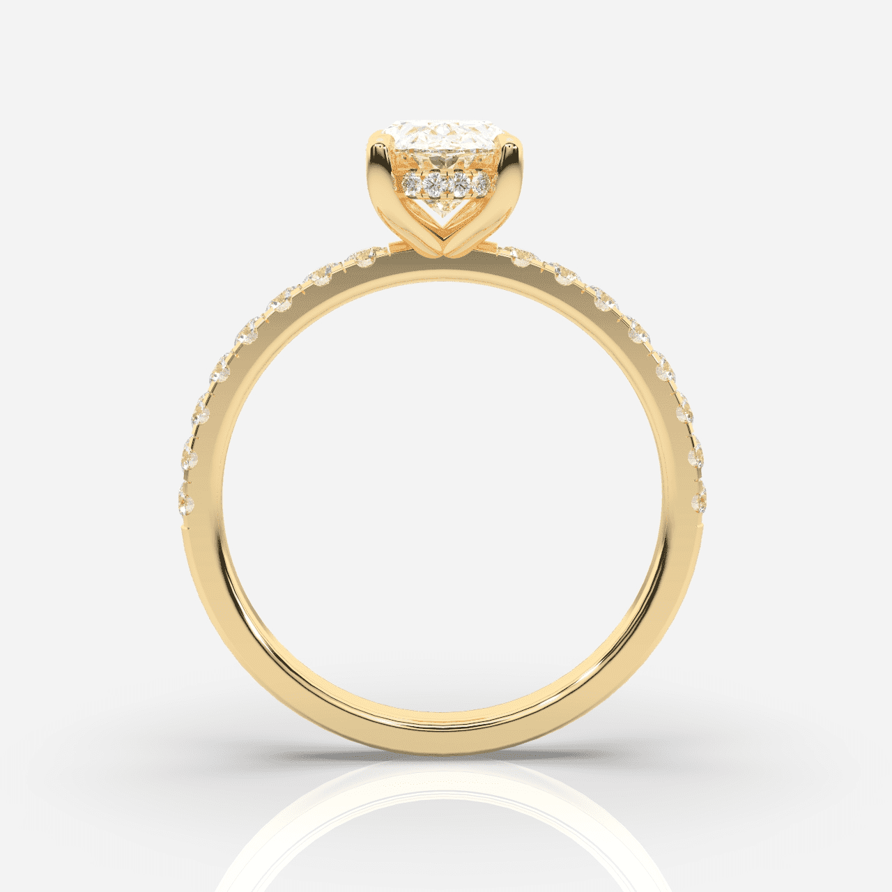 Isabella Hidden Halo &amp; Sidostenar Oval