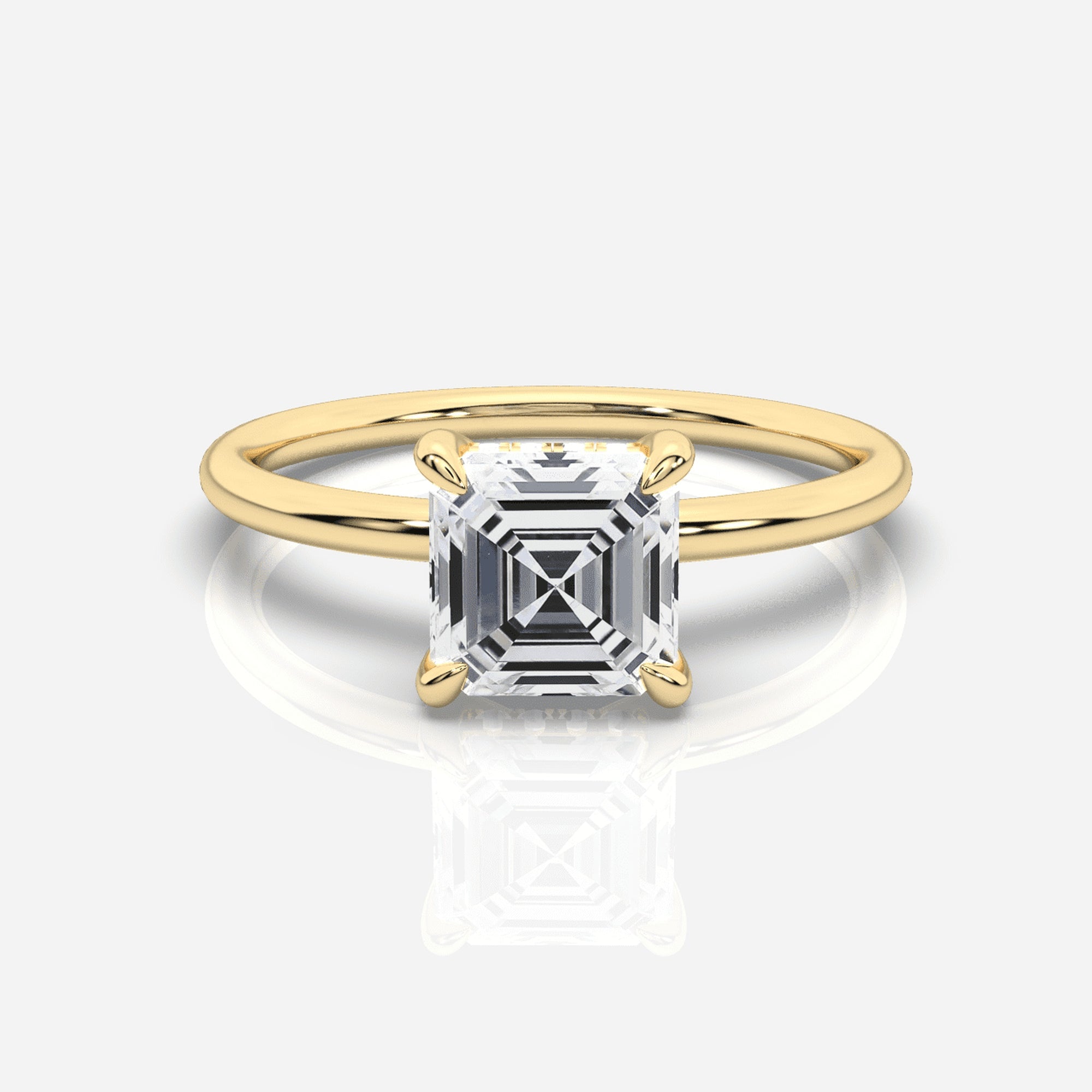 Diamant förlovningsring 18K guld – Isabella Hidden Halo Asscher | Ophira & Co