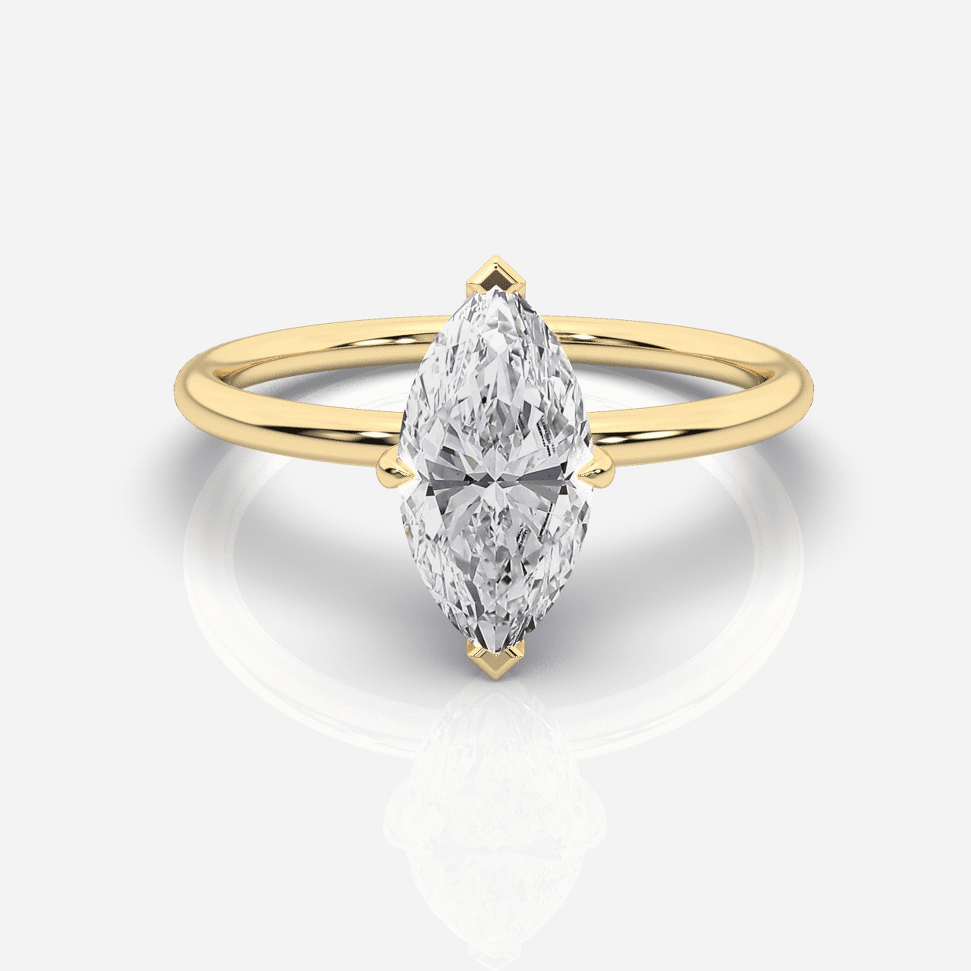 Diamant förlovningsring 18K guld – Isabella Hidden Halo Marquise | Ophira & Co