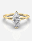 Diamant förlovningsring 18K guld – Isabella Hidden Halo Marquise | Ophira & Co
