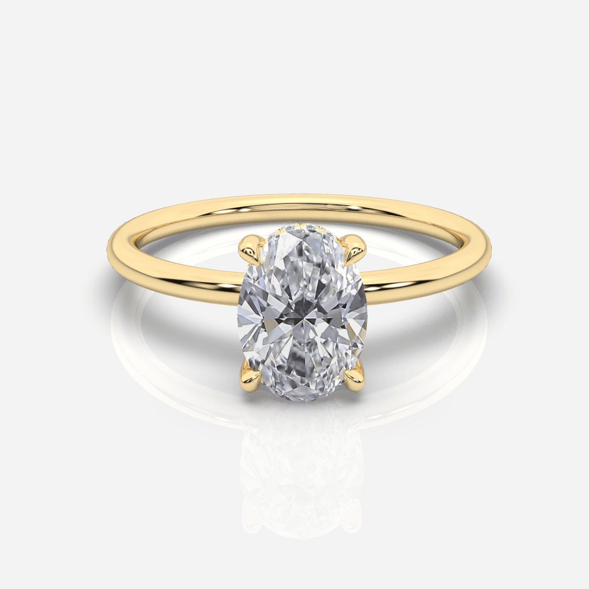 Diamant förlovningsring 18K guld – Isabella Hidden Halo Oval | Ophira & Co