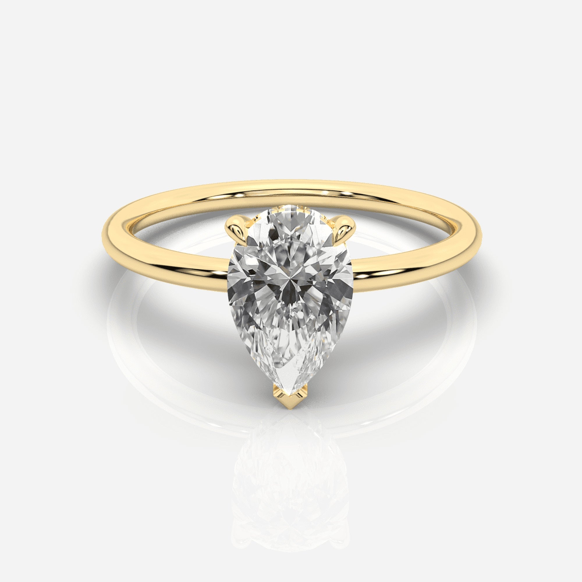 Diamant förlovningsring 18K guld – Isabella Hidden Halo Päron | Ophira &amp; Co