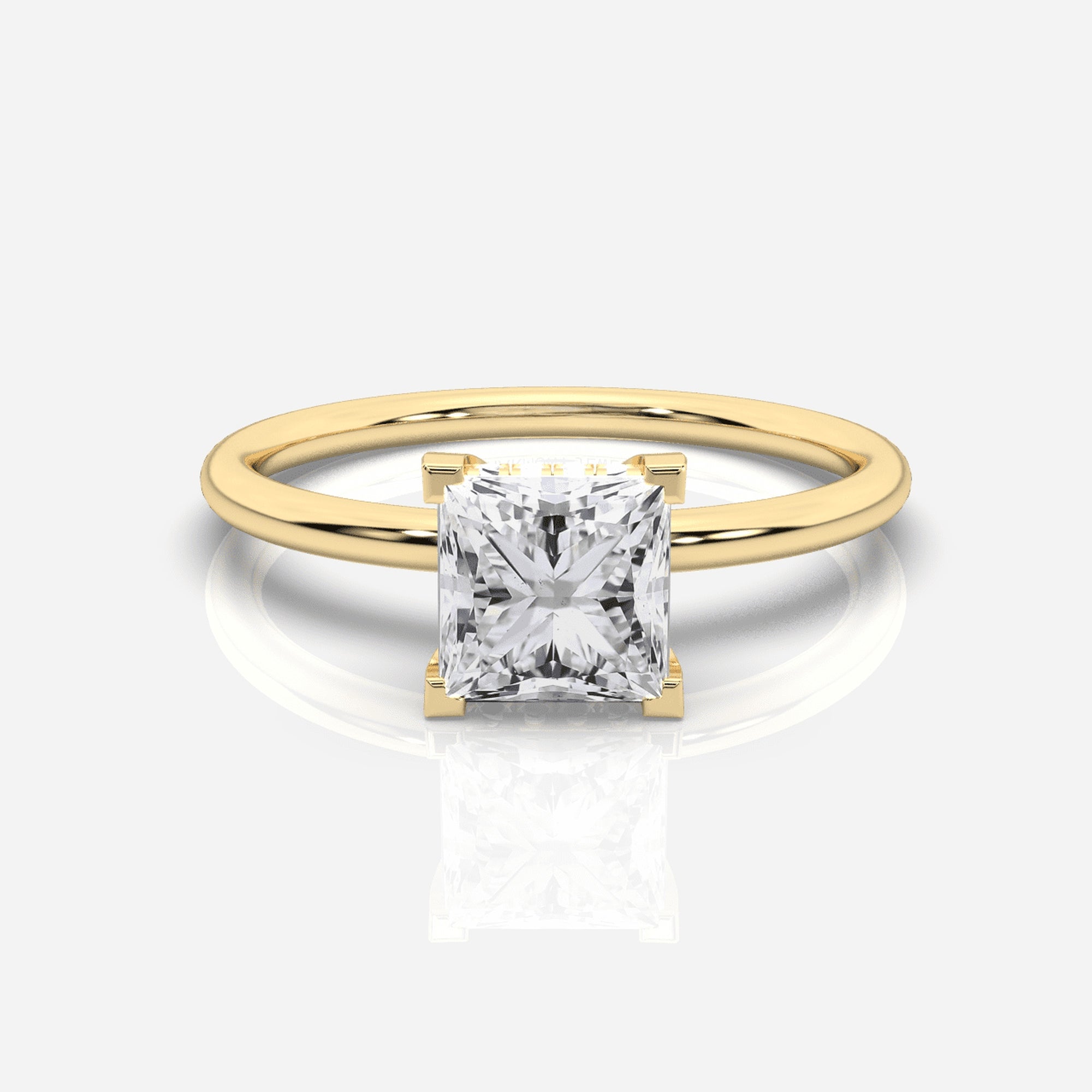 Diamant förlovningsring 18K guld – Isabella Hidden Halo Prinsess | Ophira &amp; Co