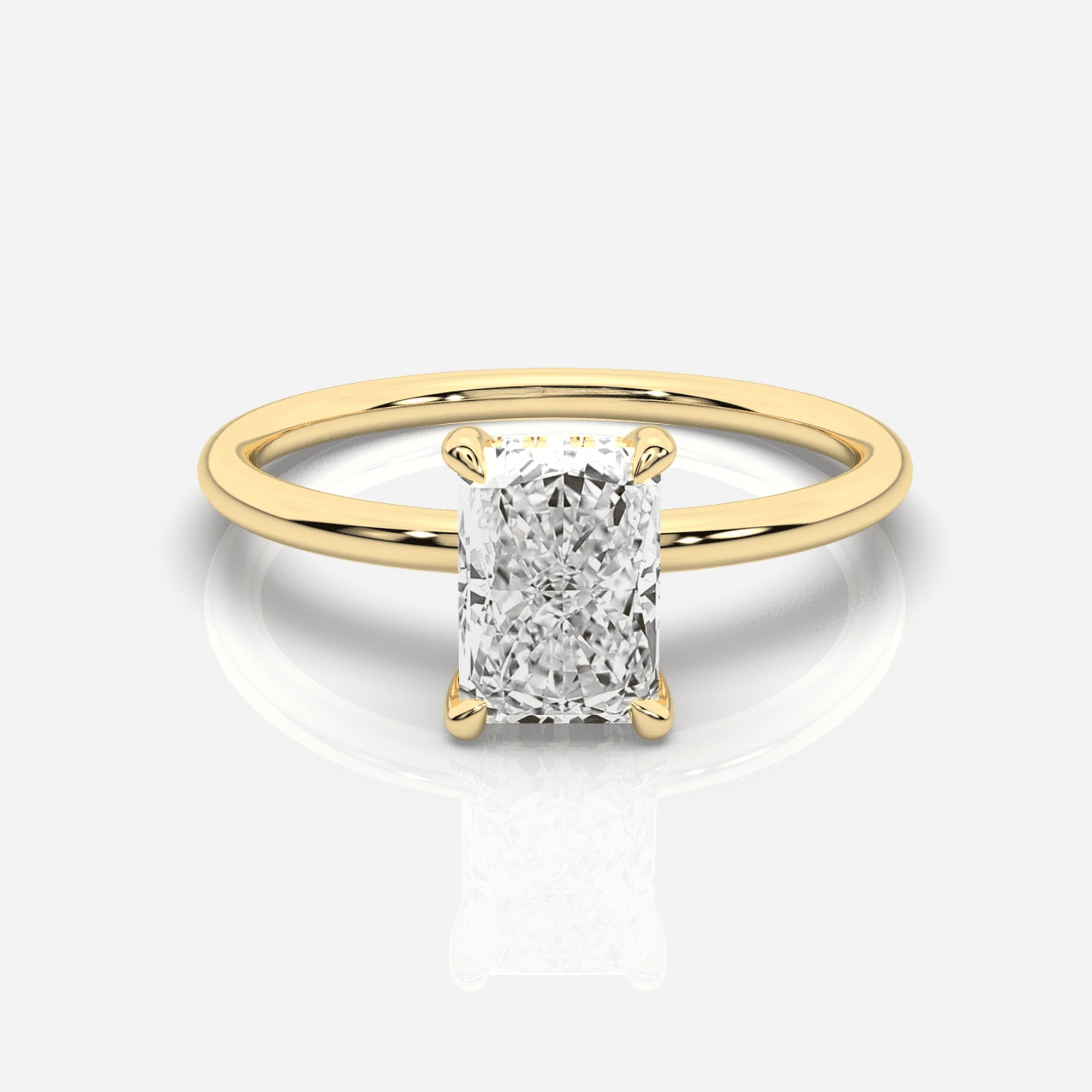 Diamant förlovningsring 18K guld – Isabella Hidden Halo Radiant | Ophira &amp; Co