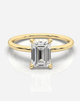 Diamant förlovningsring 18K guld – Isabella Hidden Halo Smaragd | Ophira & Co