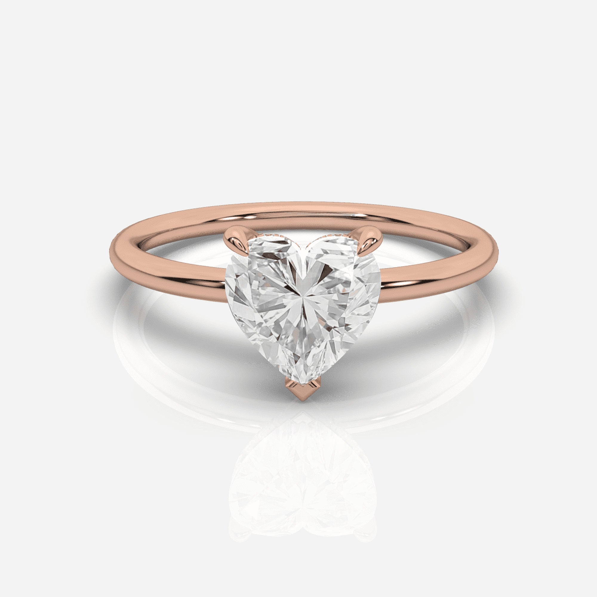 Diamant förlovningsring 18K roséguld – Isabella Hidden Halo Hjärta | Ophira &amp; Co