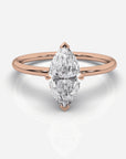 Diamant förlovningsring 18K roséguld – Isabella Hidden Halo Marquise | Ophira & Co