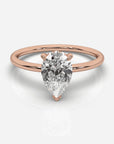 Diamant förlovningsring 18K roséguld – Isabella Hidden Halo Päron | Ophira & Co