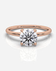 Diamant förlovningsring 18K roséguld – Isabella Hidden Halo Round | Ophira & Co
