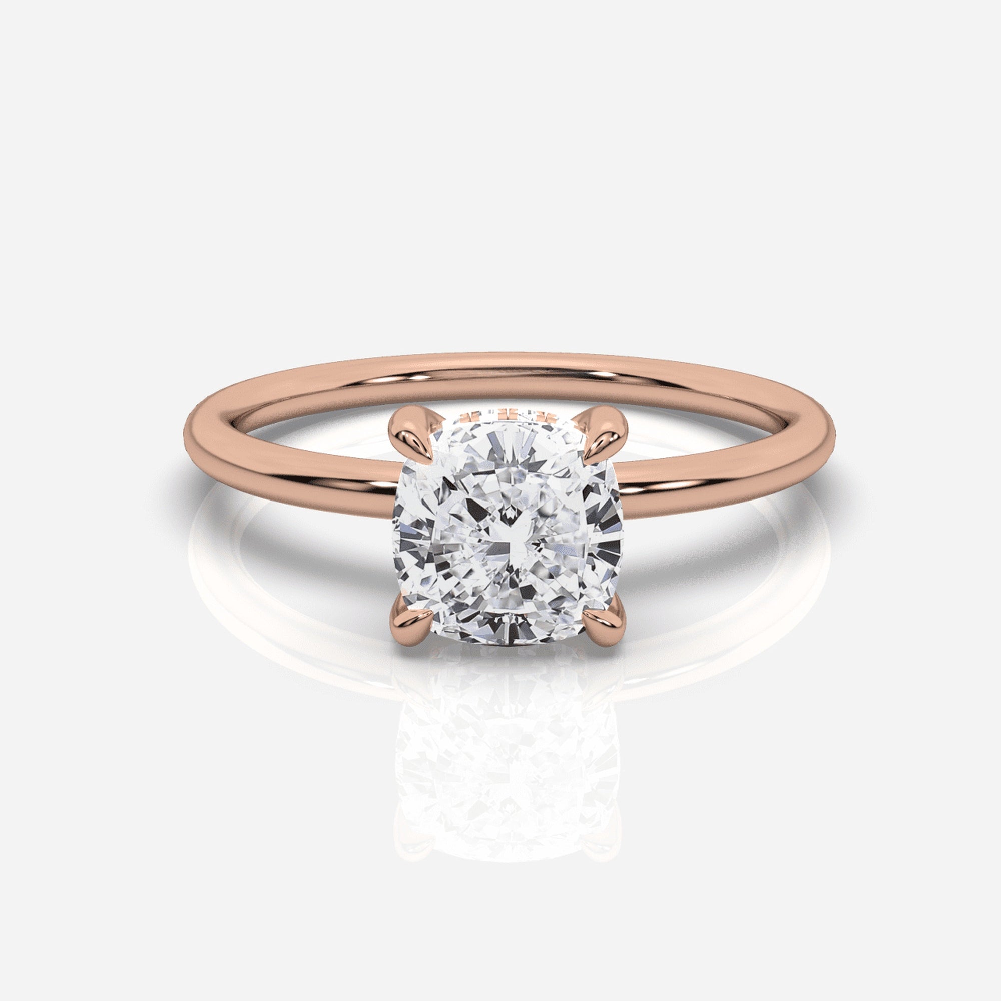 Diamant förlovningsring 18K roséguld – Isabella Hidden Halo | Ophira & Co