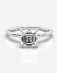 Diamant förlovningsring 18K vitt guld – Isabella Hidden Halo Asscher | Ophira & Co