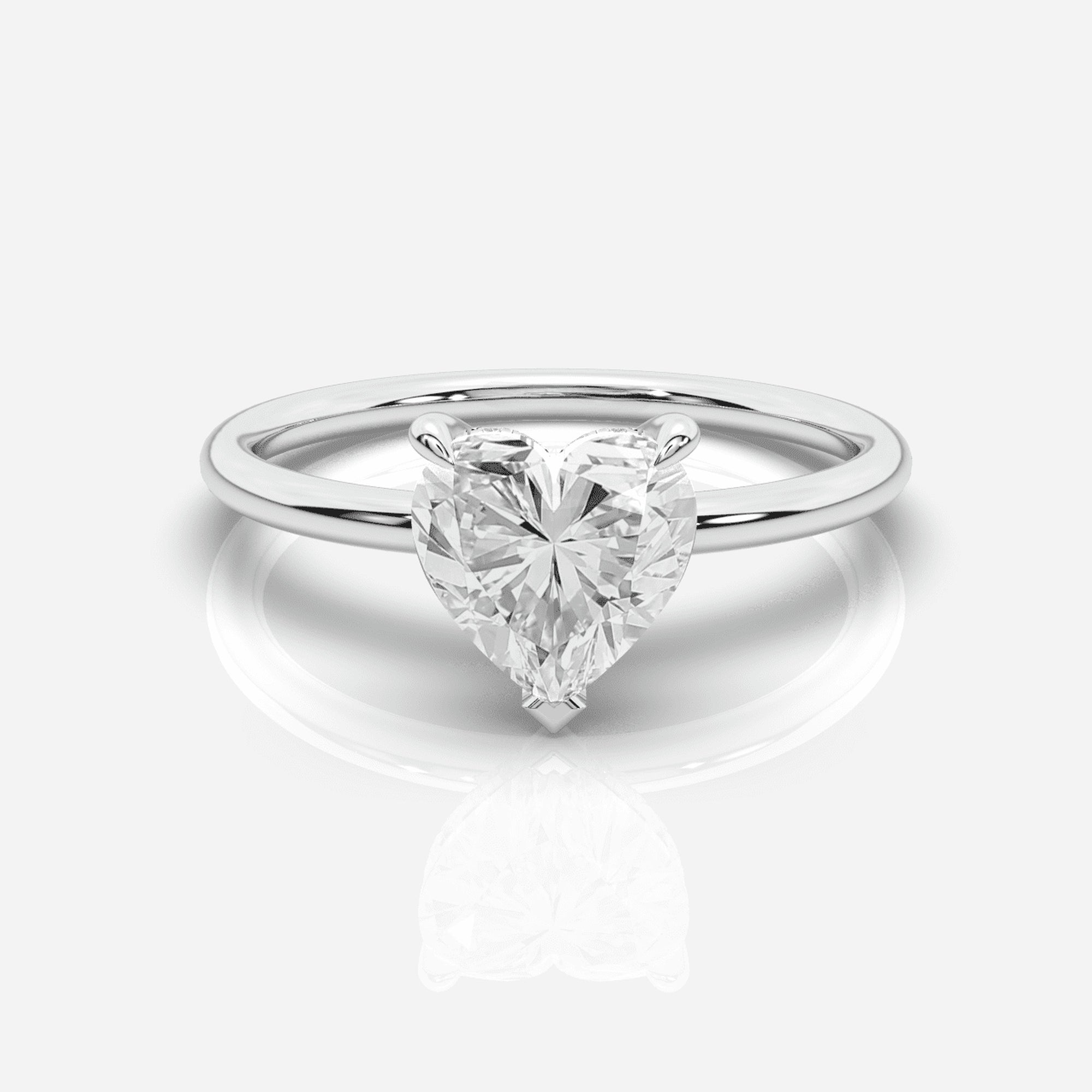 Diamant förlovningsring 18K vitt guld – Isabella Hidden Halo Hjärta | Ophira &amp; Co