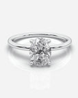 Diamant förlovningsring 18K vitt guld – Isabella Hidden Halo Oval | Ophira & Co