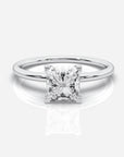 Diamant förlovningsring 18K vitt guld – Isabella Hidden Halo Prinsess | Ophira & Co