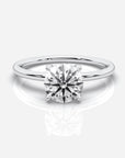 Diamant förlovningsring 18K vitt guld – Isabella Hidden Halo Round | Ophira & Co