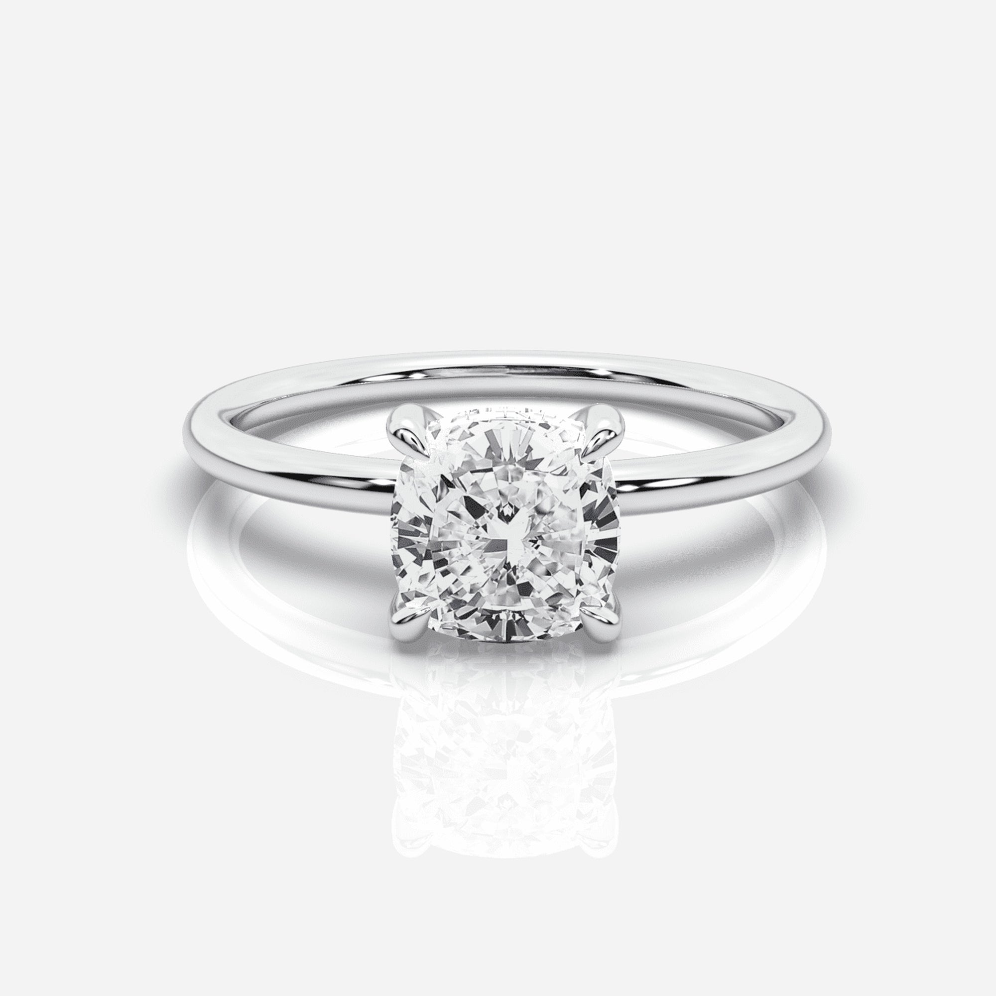 Diamant förlovningsring 18K vitt guld – Isabella Hidden Halo | Ophira & Co