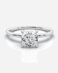 Diamant förlovningsring 18K vitt guld – Isabella Hidden Halo | Ophira & Co