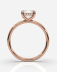 Förlovningsring dam 18K roséguld framifrån – Isabella Hidden Halo Asscher | Ophira & Co