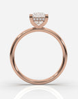 Förlovningsring dam 18K roséguld framifrån – Isabella Hidden Halo Prinsess | Ophira & Co