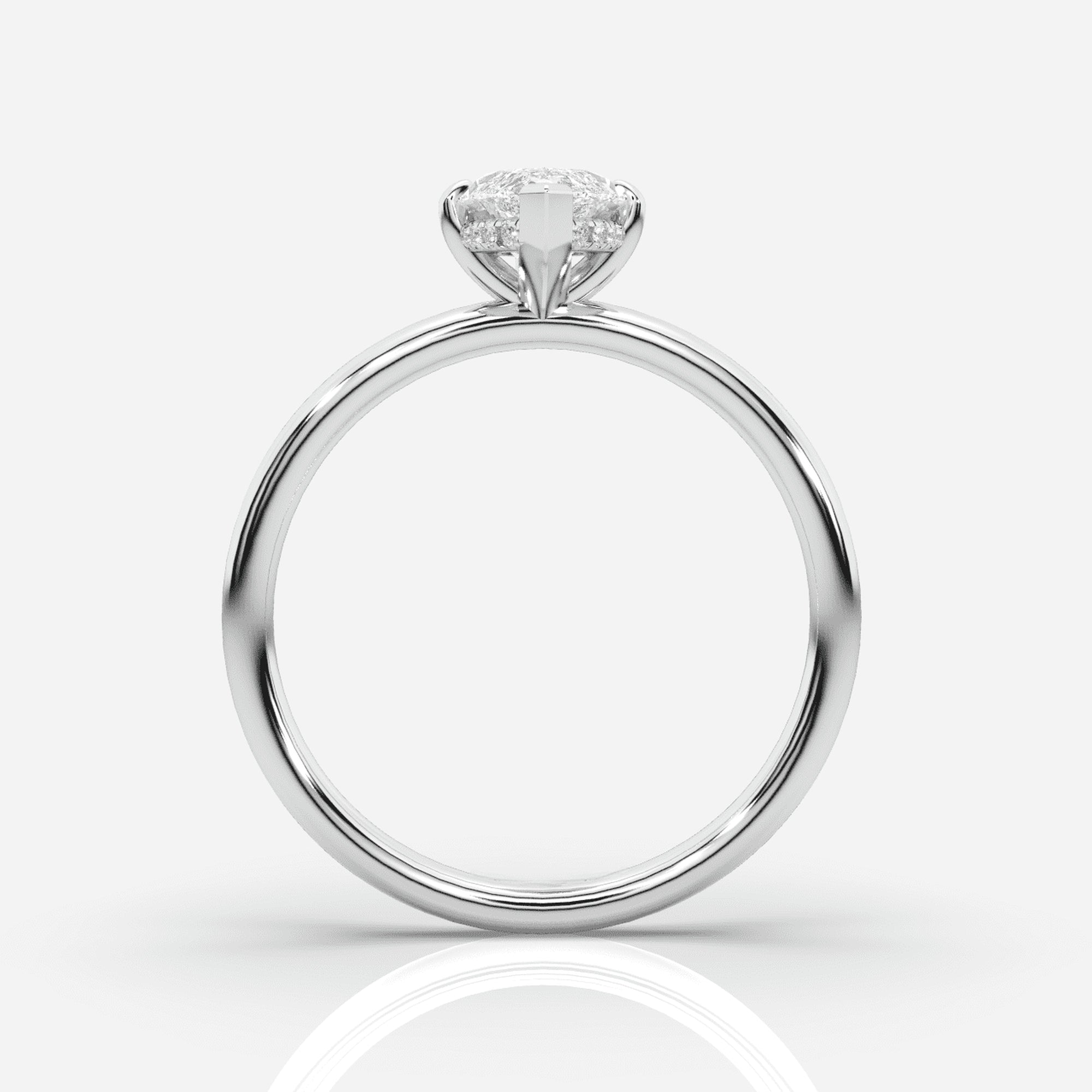 Förlovningsring dam 18K vitt guld framifrån – Isabella Hidden Halo Marquise | Ophira & Co