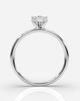 Förlovningsring dam 18K vitt guld framifrån – Isabella Hidden Halo Päron | Ophira & Co