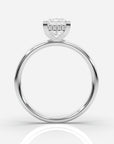 Förlovningsring dam 18K vitt guld framifrån – Isabella Hidden Halo Prinsess | Ophira & Co