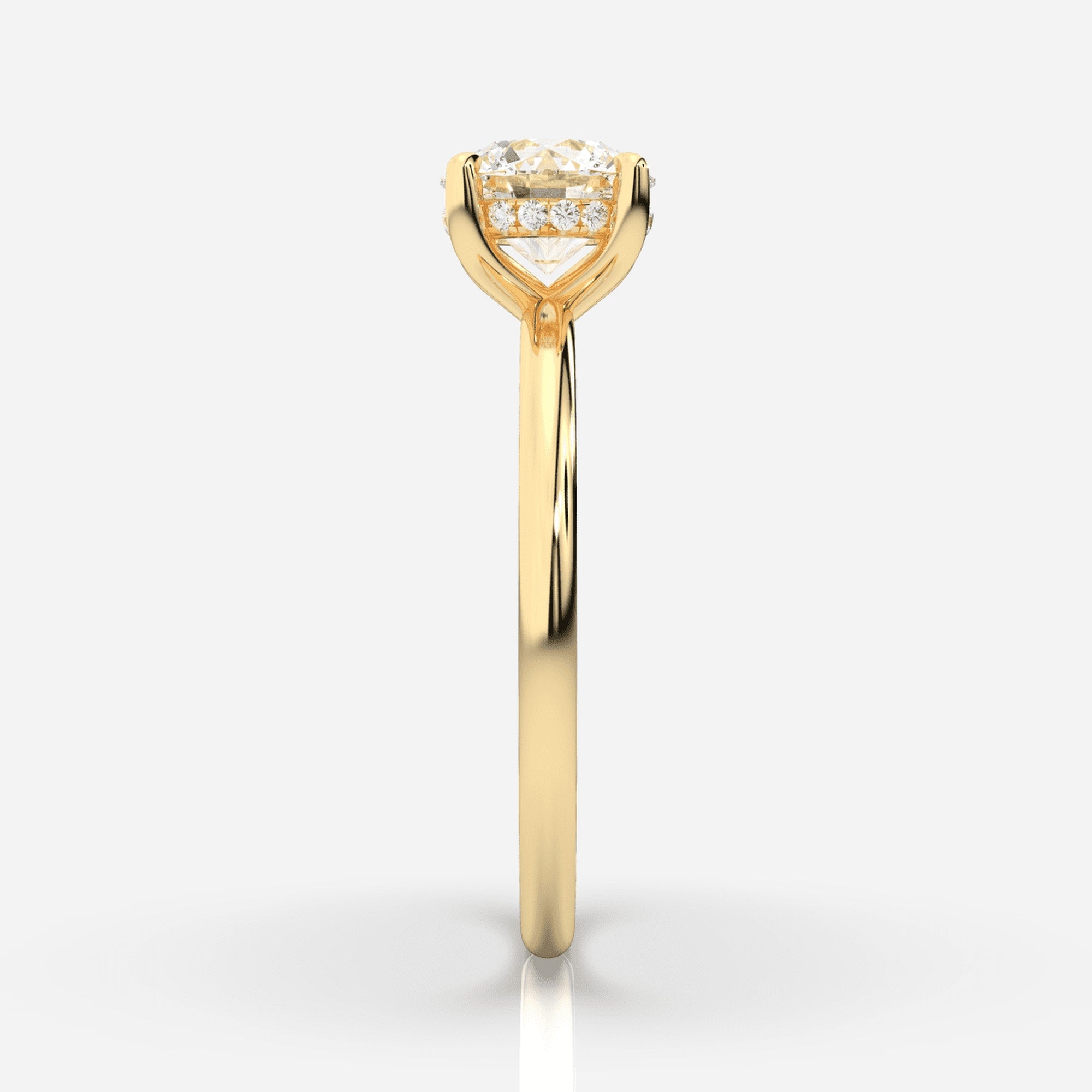 Förlovningsring guld från sidan – Isabella Hidden Halo Round | Ophira &amp; Co
