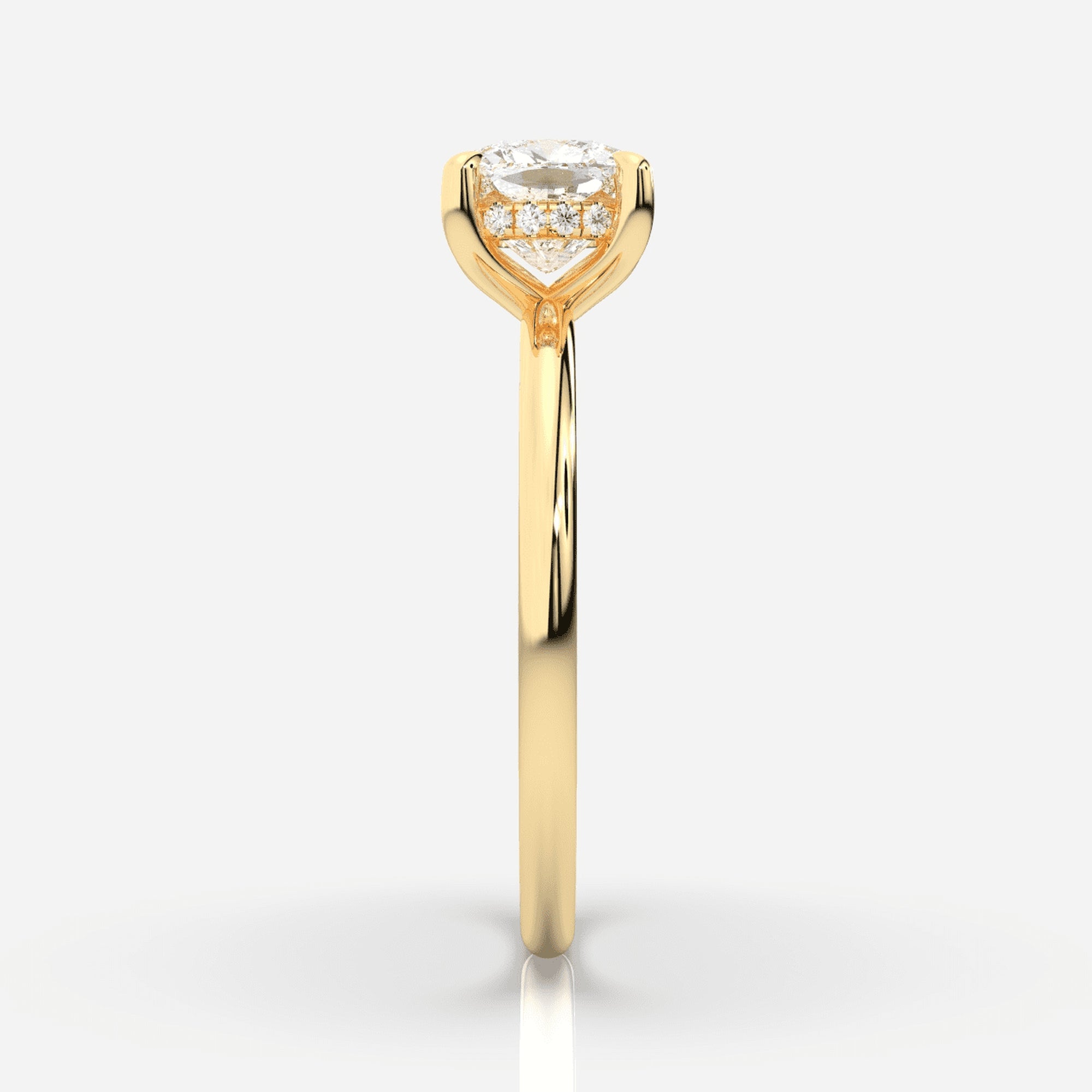 Förlovningsring guld från sidan – Isabella Hidden Halo | Ophira & Co