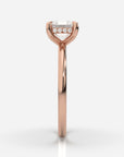 Förlovningsring roséguld från sidan – Isabella Hidden Halo Asscher | Ophira & Co