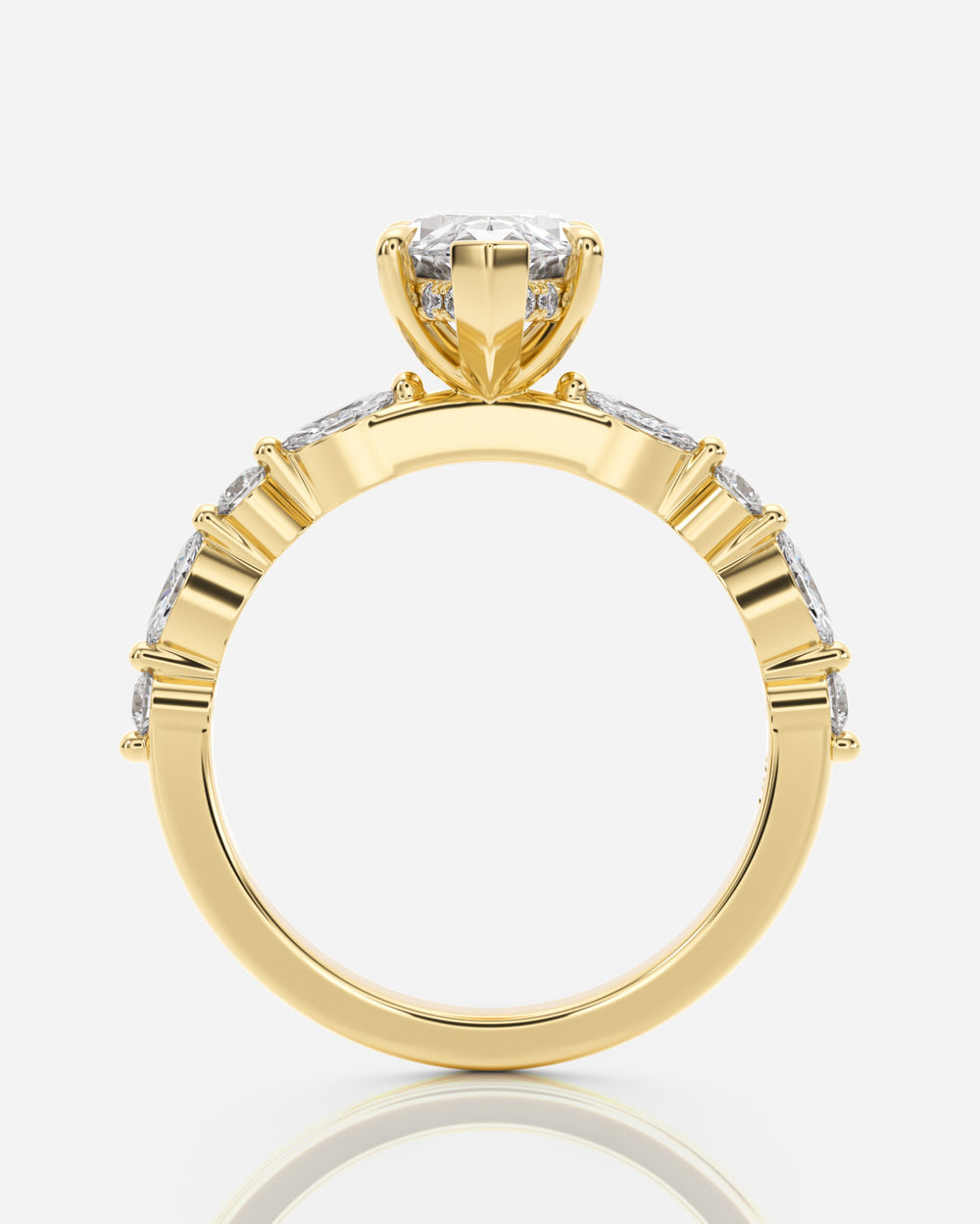 Marquise förlovningsring guld profil – Aveline Fancy Stone | Ophira & Co