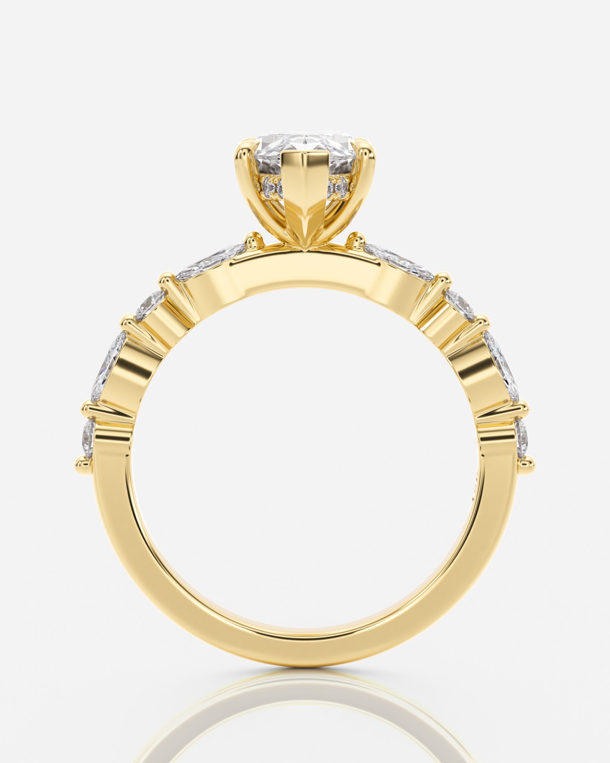 Marquise förlovningsring guld profil – Aveline Fancy Stone | Ophira & Co