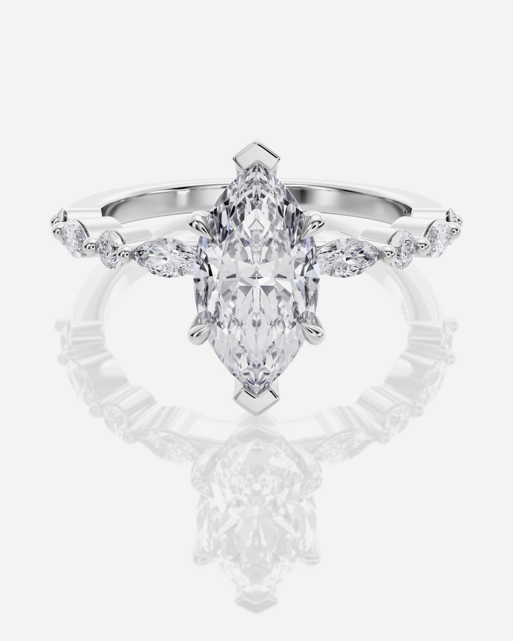 Marquise förlovningsring 18K vitt guld – Aveline Fancy Stone | Ophira & Co