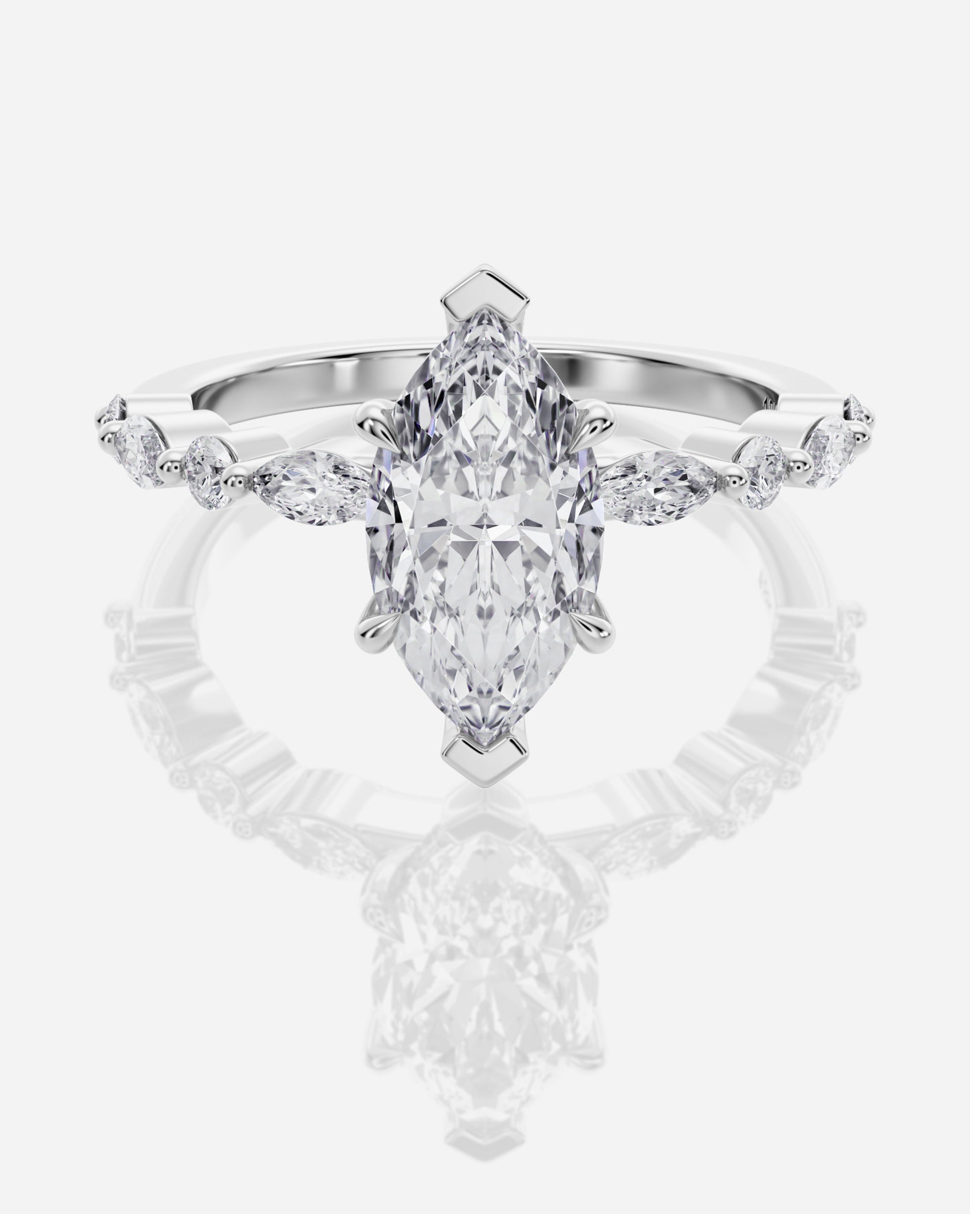 Marquise förlovningsring 18K vitt guld – Aveline Fancy Stone | Ophira & Co