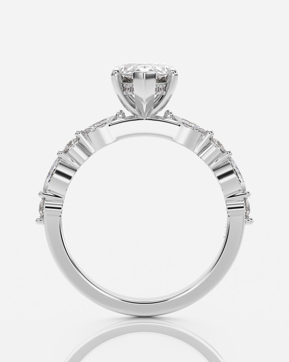 Marquise förlovningsring vitguld profil – Aveline Fancy Stone | Ophira & Co