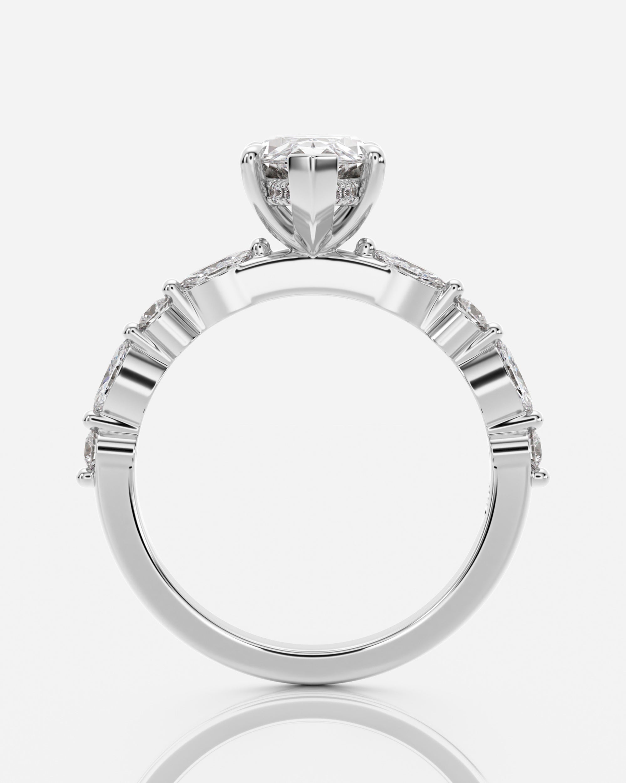 Marquise förlovningsring vitguld profil – Aveline Fancy Stone | Ophira & Co